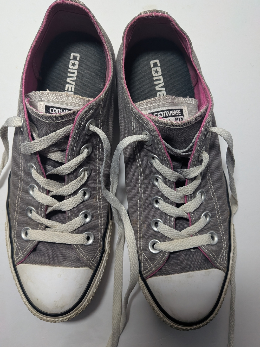 Converse Chuck Taylor All Star Double Tongue Grey Pink Low Top Women’s 7.5 - Picture 4 of 5